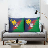 Namibia Cricket Custom Pillow Cover Namibian Gold Sun Flag Motif - Wonder Print Shop