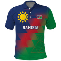 Namibia Cricket Custom Polo Shirt Namibian Gold Sun Flag Motif - Wonder Print Shop