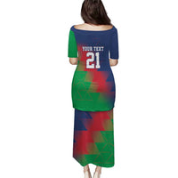 Namibia Cricket Custom Puletasi Namibian Gold Sun Flag Motif - Wonder Print Shop