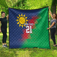 Namibia Cricket Custom Quilt Namibian Gold Sun Flag Motif - Wonder Print Shop