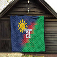 Namibia Cricket Custom Quilt Namibian Gold Sun Flag Motif - Wonder Print Shop