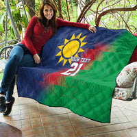 Namibia Cricket Custom Quilt Namibian Gold Sun Flag Motif - Wonder Print Shop
