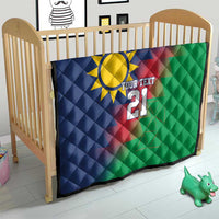 Namibia Cricket Custom Quilt Namibian Gold Sun Flag Motif - Wonder Print Shop