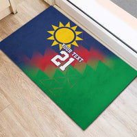 Namibia Cricket Custom Rubber Doormat Namibian Gold Sun Flag Motif - Wonder Print Shop