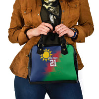 Namibia Cricket Custom Shoulder Handbag Namibian Gold Sun Flag Motif - Wonder Print Shop