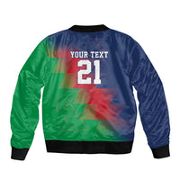 Namibia Cricket Custom Sleeve Zip Bomber Jacket Namibian Gold Sun Flag Motif - Wonder Print Shop