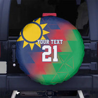 Namibia Cricket Custom Spare Tire Cover Namibian Gold Sun Flag Motif - Wonder Print Shop