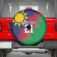 Namibia Cricket Custom Spare Tire Cover Namibian Gold Sun Flag Motif - Wonder Print Shop