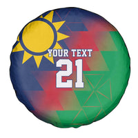 Namibia Cricket Custom Spare Tire Cover Namibian Gold Sun Flag Motif - Wonder Print Shop