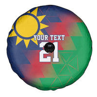 Namibia Cricket Custom Spare Tire Cover Namibian Gold Sun Flag Motif - Wonder Print Shop