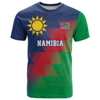 Namibia Cricket Custom T Shirt Namibian Gold Sun Flag Motif - Wonder Print Shop