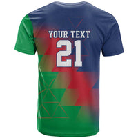 Namibia Cricket Custom T Shirt Namibian Gold Sun Flag Motif - Wonder Print Shop