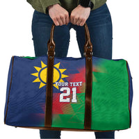 Namibia Cricket Custom Travel Bag Namibian Gold Sun Flag Motif - Wonder Print Shop