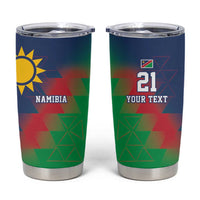 Namibia Cricket Custom Tumbler Cup Namibian Gold Sun Flag Motif - Wonder Print Shop