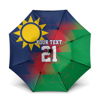 Namibia Cricket Custom Umbrella Namibian Gold Sun Flag Motif - Wonder Print Shop