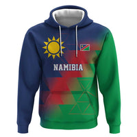 Namibia Cricket Custom Zip Hoodie Namibian Gold Sun Flag Motif - Wonder Print Shop
