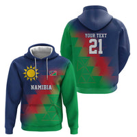 Namibia Cricket Custom Zip Hoodie Namibian Gold Sun Flag Motif - Wonder Print Shop