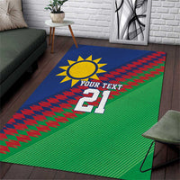 Namibia Cricket Custom Area Rug Namibian Sporty Pattern Flag Motif - Wonder Print Shop
