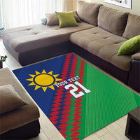 Namibia Cricket Custom Area Rug Namibian Sporty Pattern Flag Motif - Wonder Print Shop