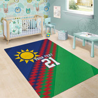 Namibia Cricket Custom Area Rug Namibian Sporty Pattern Flag Motif - Wonder Print Shop