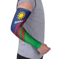 Namibia Cricket Custom Arm Sleeves Namibian Sporty Pattern Flag Motif - Wonder Print Shop