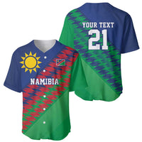 Namibia Cricket Custom Baseball Jersey Namibian Sporty Pattern Flag Motif - Wonder Print Shop