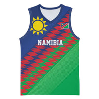 Namibia Cricket Custom Basketball Jersey Namibian Sporty Pattern Flag Motif - Wonder Print Shop