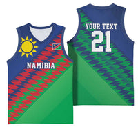 Namibia Cricket Custom Basketball Jersey Namibian Sporty Pattern Flag Motif - Wonder Print Shop