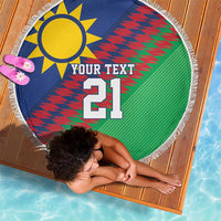 Namibia Cricket Custom Beach Blanket Namibian Sporty Pattern Flag Motif - Wonder Print Shop