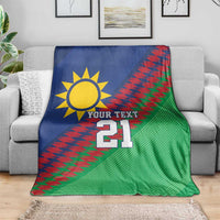 Namibia Cricket Custom Blanket Namibian Sporty Pattern Flag Motif - Wonder Print Shop