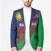 Namibia Cricket Custom Blazer Namibian Sporty Pattern Flag Motif - Wonder Print Shop
