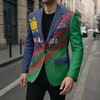 Namibia Cricket Custom Blazer Namibian Sporty Pattern Flag Motif - Wonder Print Shop
