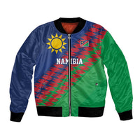 Namibia Cricket Custom Bomber Jacket Namibian Sporty Pattern Flag Motif - Wonder Print Shop