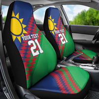 Namibia Cricket Custom Car Seat Cover Namibian Sporty Pattern Flag Motif - Wonder Print Shop