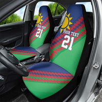 Namibia Cricket Custom Car Seat Cover Namibian Sporty Pattern Flag Motif - Wonder Print Shop
