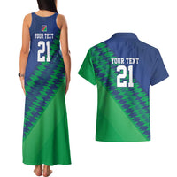 Namibia Cricket Custom Couples Matching Tank Maxi Dress and Hawaiian Shirt Namibian Sporty Pattern Flag Motif - Wonder Print Shop