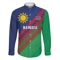 Namibia Cricket Custom Family Matching Puletasi and Hawaiian Shirt Namibian Sporty Pattern Flag Motif - Wonder Print Shop