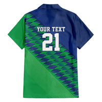 Namibia Cricket Custom Family Matching Short Sleeve Bodycon Dress and Hawaiian Shirt Namibian Sporty Pattern Flag Motif - Wonder Print Shop