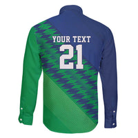 Namibia Cricket Custom Family Matching Short Sleeve Bodycon Dress and Hawaiian Shirt Namibian Sporty Pattern Flag Motif - Wonder Print Shop