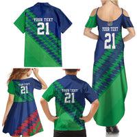 Namibia Cricket Custom Family Matching Summer Maxi Dress and Hawaiian Shirt Namibian Sporty Pattern Flag Motif - Wonder Print Shop