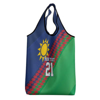 Namibia Cricket Custom Grocery Bag Namibian Sporty Pattern Flag Motif - Wonder Print Shop