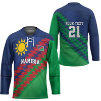 Namibia Cricket Custom Hockey Jersey Namibian Sporty Pattern Flag Motif - Wonder Print Shop
