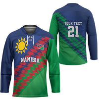 Namibia Cricket Custom Hockey Jersey Namibian Sporty Pattern Flag Motif - Wonder Print Shop