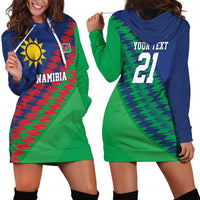 Namibia Cricket Custom Hoodie Dress Namibian Sporty Pattern Flag Motif - Wonder Print Shop