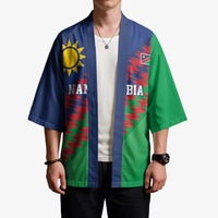 Namibia Cricket Custom Kimono Namibian Sporty Pattern Flag Motif - Wonder Print Shop