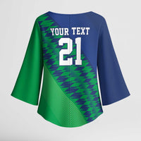 Namibia Cricket Custom Kimono Sleeve Blouse Namibian Sporty Pattern Flag Motif - Wonder Print Shop