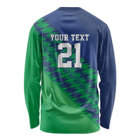 Namibia Cricket Custom Long Sleeve Shirt Namibian Sporty Pattern Flag Motif - Wonder Print Shop