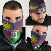 Namibia Cricket Custom Neck Gaiter Namibian Sporty Pattern Flag Motif - Wonder Print Shop