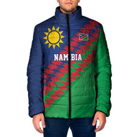 Namibia Cricket Custom Padded Jacket Namibian Sporty Pattern Flag Motif - Wonder Print Shop