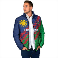 Namibia Cricket Custom Padded Jacket Namibian Sporty Pattern Flag Motif - Wonder Print Shop